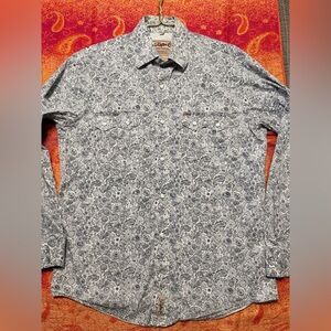 Rafter C Paisley Blue.& Gray Floral Button Down Stretch Performance Shirt